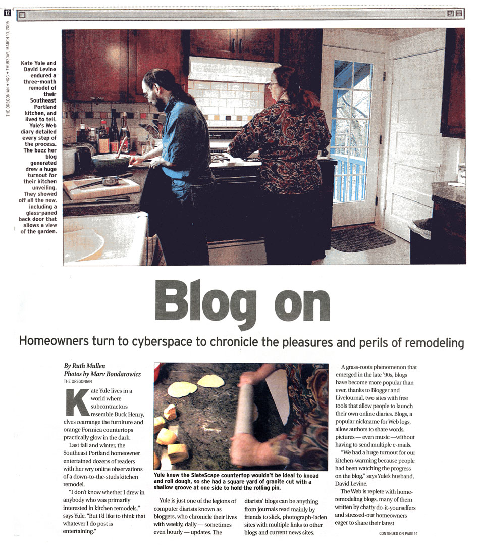 Image of Oregonian Article On Our Kitchen Remodel And Kate's Blog